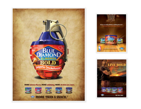 Blue diamond almonds bold flavor line ads